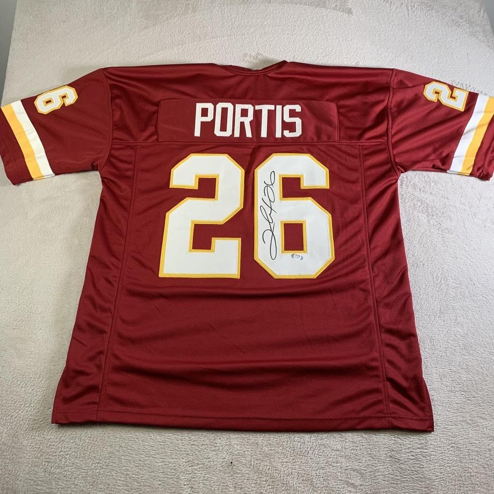 Washington Redskins Football Jersey XL‎ Red NFL Clinton Portis #26 PSA Signed